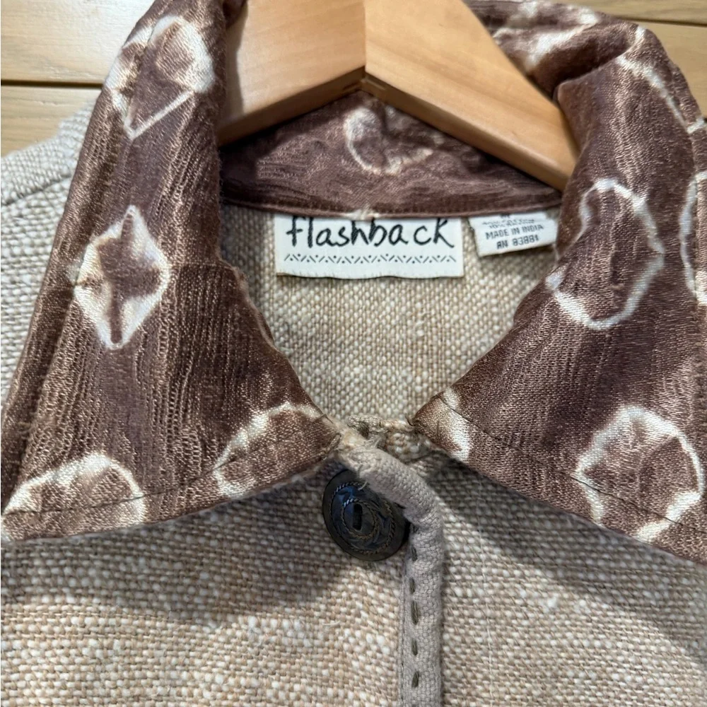 Vintage Flashback Cotton Mixed Material Chunky Button Down Jacket / medium